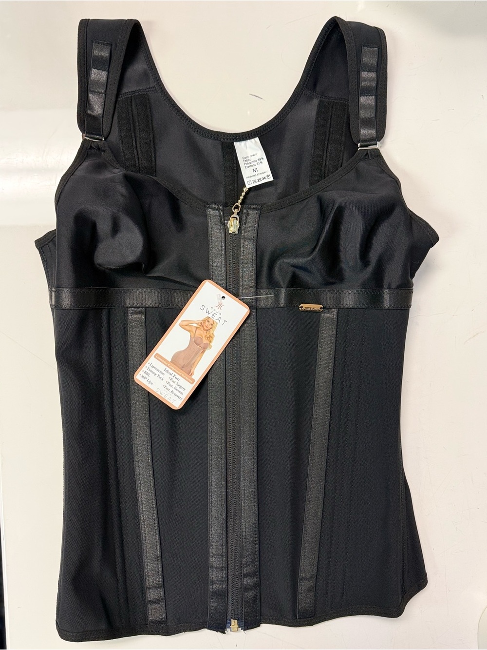 Black Sculpting Faja Bra with Zipper on the Front